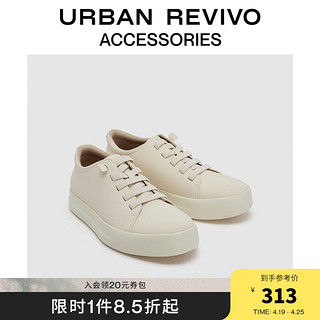 URBAN REVIVO 2024夏季男士休闲运动感圆头运动鞋UAMS40019 米白 39