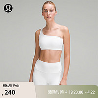 lululemon 丨Nulu™ 女士罗纹运动内衣 *斜肩款 LW2DO5S 瑜伽内衣 白色 10