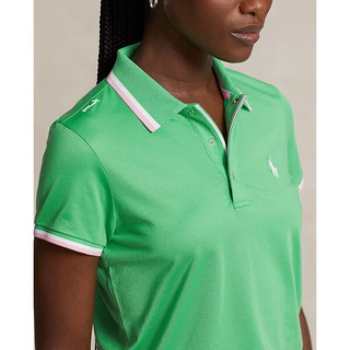 Polo Ralph Lauren 拉夫劳伦 女装 24春型平纹针织Polo衫RL25644 999-绿色/粉色/陶瓷白 XS