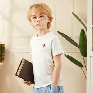 HAZZYS 哈吉斯 出游沙滩青少年儿童丝光面料跑步运动短袖男童T恤圆领衫