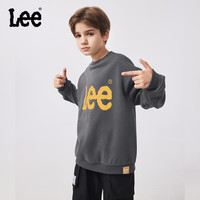 李 Lee儿童卫衣春款时尚帅气男孩女童上衣宽松休闲舒适百搭 碳灰色 160