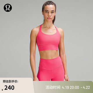 lululemon 丨Free to Be 女士长款运动内衣 *罗纹 LW2DKHS 枚红色 4