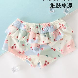 巴厘小猪（BALIPIG）儿童泳裤女童游泳四角裤夏季海边平角裤速干 梦幻海洋 90cm
