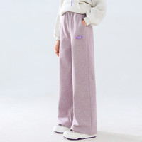 优优1点（Yoyo one）女童阔腿裤裤子春秋2024儿童中大童春装直筒卫裤女孩长裤 紫色【春秋款】 150cm