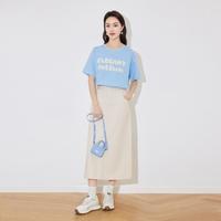 高腰显瘦多色休闲百搭直筒牛仔H型半身裙