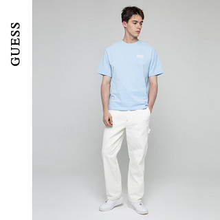 GUESS24年夏季男士纯色简约款式百搭纯棉短袖T恤-X4PI13K2Q40 G7AK-蓝色 2XL