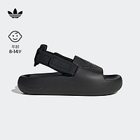 adidas ADIFOM ADILETTE经典魔术贴厚底凉鞋男大童阿迪达斯三叶草 黑色 36.5码