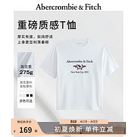 ABERCROMBIE & FITCH【重磅T】男装女装装 24春夏小麋鹿圆领T恤 358443-1 白色 XS (170/84A)