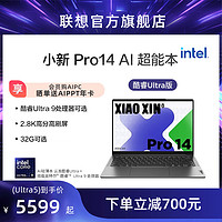 Lenovo 联想 小新Pro14 AI超能本 英特尔酷睿Ultra5 可选小新Pro16 2024 学习商务办公轻薄本 笔记本电脑