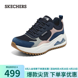 SKECHERS 斯凯奇 女士跑步鞋时尚休闲运动鞋透气轻便177546 海军蓝色/NVY 39.5