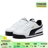 PUMA 彪马 官方 T字头男女同款情侣德训鞋休闲鞋ROMA BASIC353572 白色-黑色-04 37