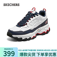 SKECHERS 斯凯奇 2023夏男户外老爹鞋休闲237358 白色/海军蓝/红色/WNVR 45