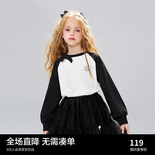 Mini Peace MiniPeace太平鸟童装春新女童长袖T恤F2CPE1B39 黑色 140cm
