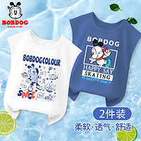 BoBDoG 巴布豆 卡乐男童坎肩背心夏装无袖T恤纯棉中大童6-12岁儿童童装潮