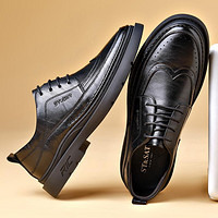 ST&SAT; 星期六 秋季新款男士皮鞋布洛克雕花通勤百搭商务休闲皮鞋舒适男鞋
