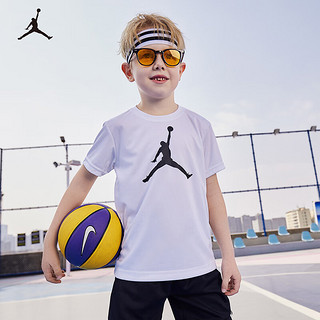 NIKE 耐克 AJ童装男童短袖T恤夏季儿童运动上衣 纯白色 150