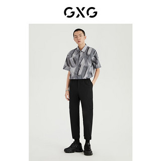 GXG奥莱 多色多款简约基础休闲裤男士合集 黑色针织休闲裤GD1020601D 165/S