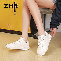 ZHR 小白鞋女2024年春季百搭鞋子复古低帮平底运动休闲鞋女 白色 37