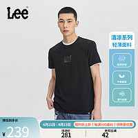 Lee24春夏标准版小logo索罗娜凉感男圆领短袖T恤LMT008141202 黑色 L