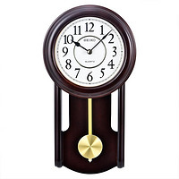 SEIKO 精工 日本精工实木时钟高档欧式大气客厅办公室钟摆桤木石英挂钟