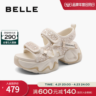 BeLLE 百丽 厚底老爹运动凉鞋女2024新款夏季户外涉水透气鞋子B3V1DBL4