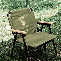 m square 旅行美学 户外折叠椅露营椅子便携靠背钓鱼椅野餐沙滩椅 小熊- 橄榄绿