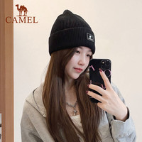 骆驼 CAMEL针织帽女秋冬季保暖滑雪帽子防寒户外骑行防风毛线帽子冷帽男