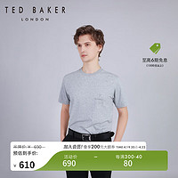 Ted Baker2024春夏男士简约纯色植绒印花圆领短袖T恤C41508 灰色 1