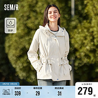 Semir 森马 [商场同款]森马外套女收腰连帽字母2024新款春季潮流三防宽松上衣