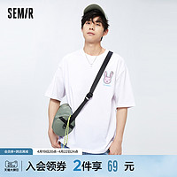 Semir 森马 短袖T恤男夏季舒适宽松潮流时尚卡通印花舒适圆领情侣款上衣