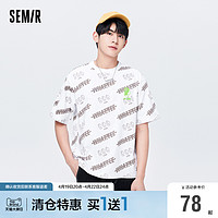 Semir 森马 短袖T恤男春秋情侣oversize创意字母印花上衣时尚舒适休闲风