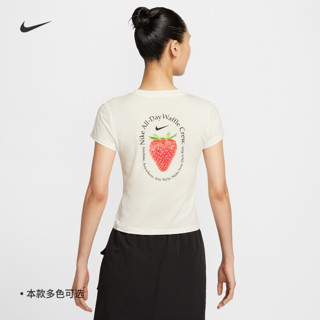 NIKE 耐克 官方女子T恤夏季新款辣妹风修身印花图案针织HQ1196