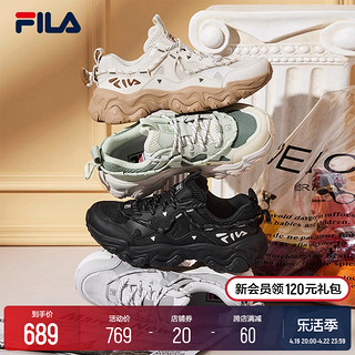 FILA 斐乐 老爹鞋女鞋运动鞋2024夏季新款猫爪鞋5代男鞋休闲鞋透气