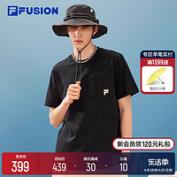 FILA 斐乐 FUSION 斐乐潮牌男子短袖T恤2024夏季新品潮流休闲宽松短T男