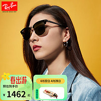 Ray-Ban 雷朋 RayBan雷朋太阳镜男士开车专用女防紫外线偏光墨镜方框潮0RB3016F 901/58黑色镜框绿色偏光镜片/尺寸55