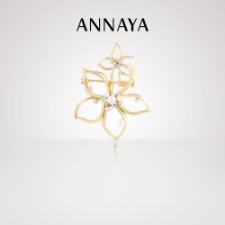 ANNAYA 金色玉兰花胸针母亲节礼物西装领针高级感配饰送男女友礼物