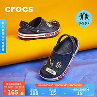 crocs 卡骆驰 贝雅卡骆班儿童洞洞鞋沙滩鞋男女童包头拖鞋/207018 深蓝色