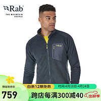 Rab 睿坡 男式Polartec Alpha Flash保暖抓绒卫衣户外运动防风轻质舒适273g QIO-22 黑灰色/BE S