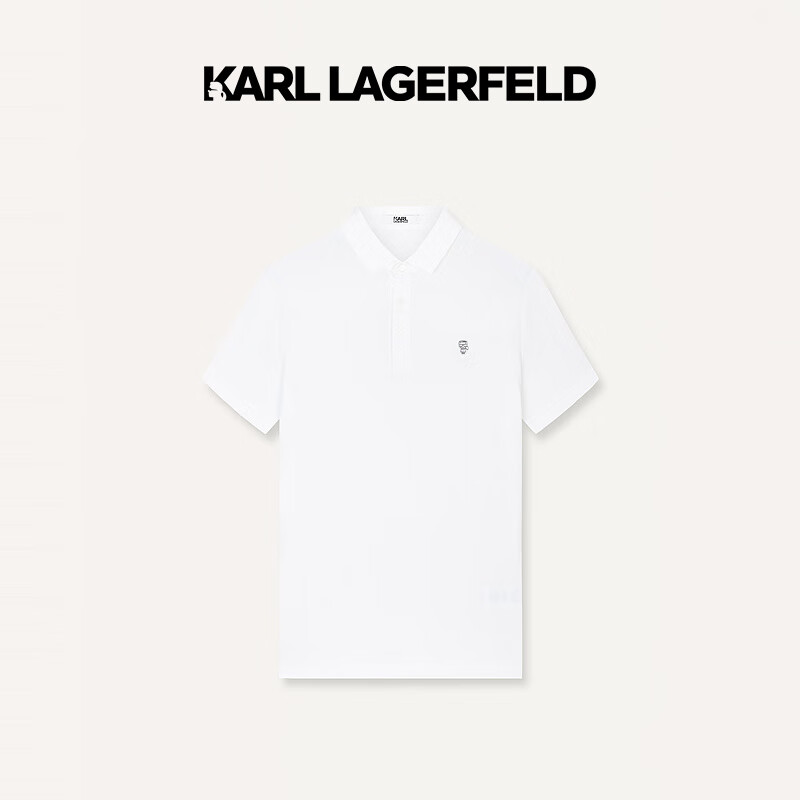 Karl Lagerfeld卡尔·拉格斐轻奢老佛爷男装 24夏款KL徽章 多色系短袖Polo衫 本白 56
