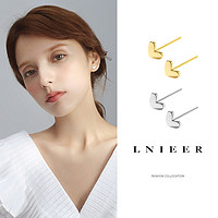 Lnieer s999纯银爱心耳钉女耳骨钉2024年新款潮小巧高级感耳环养耳棒耳饰