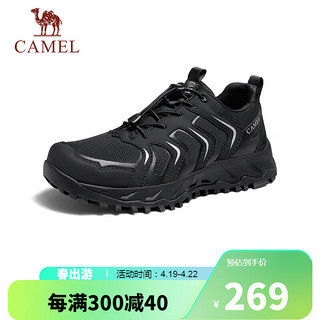 骆驼（CAMEL）男士户外一脚蹬厚底增高休闲登山鞋 G14S090605 黑色 42