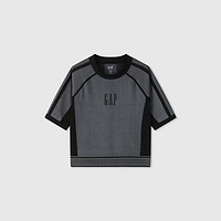 Gap 盖璞 女士撞色拼接短袖T恤 890007 黑灰色 S