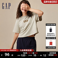 Gap 盖璞 女装早春LOGO潮流学院风运动短袖T恤高级时尚休闲上衣857731