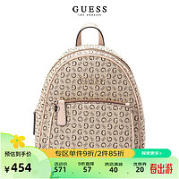 GUESS  24年春女士百搭通勤出游办公大容量双肩背包-MG908229 BRO-咖色 ONE