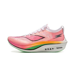 LI-NING 李宁 飞电4ELITE 马拉松竞速训练情侣跑步鞋 ARMU007-10 标准白/荧光莲粉/荧光蜜瓜橙 37.5