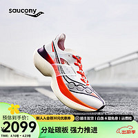 Saucony索康尼啡翼跑鞋女24年春全掌碳板跑鞋马拉松专业跑步运动鞋子 白紫126 35.5