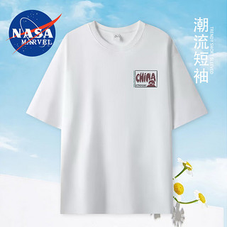 NASA MARVEL 白T恤男女同款短袖打底衫 黑色等    多色可选   M～3XL    plus立减可得3件