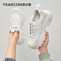 YEARCON 意尔康 女鞋2023春季新款单鞋运动休闲百搭街拍时尚潮流厚底老爹鞋