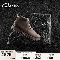 Clarks 其乐 洛斯戴尔系列男鞋时尚简约马丁靴英伦风皮靴短靴男潮鞋 棕色 261734537 43