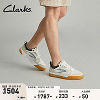 Clarks 其乐 艺动系列男鞋街头潮流舒适拼色运动鞋休闲厚底滑板鞋 白色/绿色 261761457 41.5